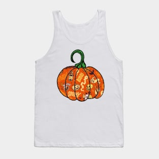 Halloween Vintage Spells and Potions Ghosts and Pumpkins Bat Tank Top